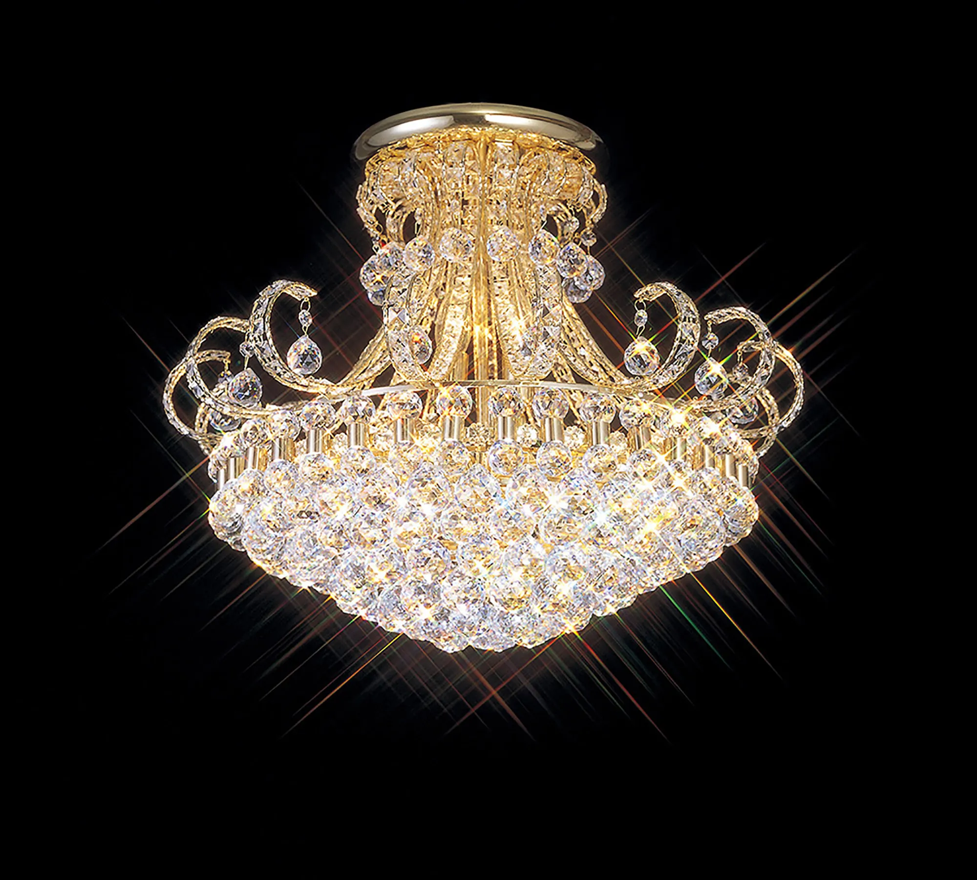 Pearl Crystal Ceiling Lights Diyas Flush Crystal Fittings